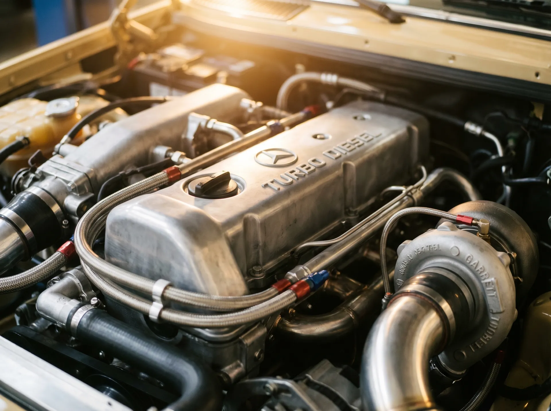 Mercedes engine bay